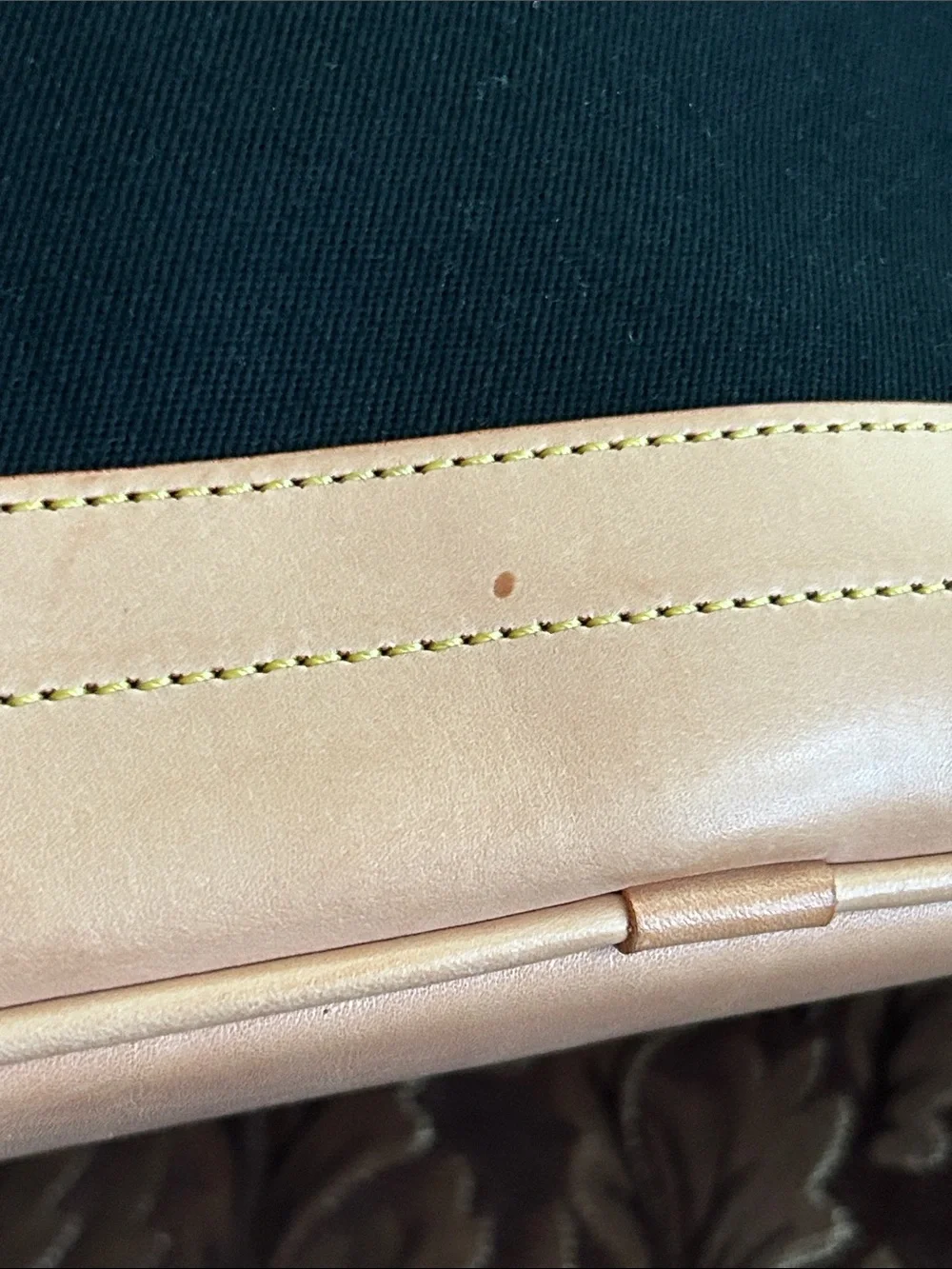 Dooney and Bourke Black and Tan Travel Tote Bag - Leather Trim